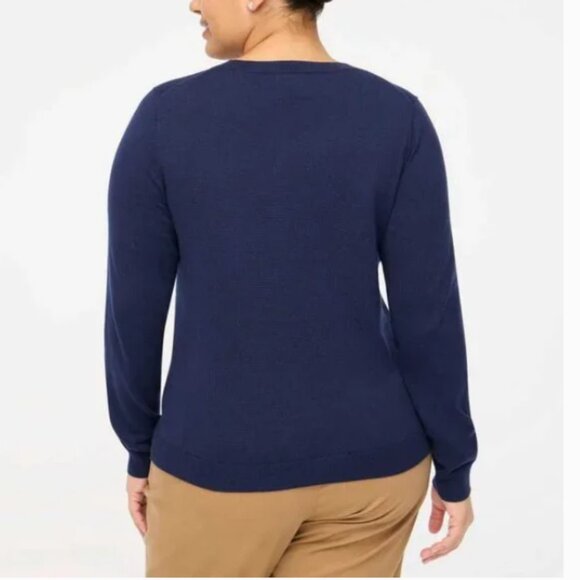 J. Crew Navy Teddie Pink Heart Sweater Size Small - Picture 4 of 10